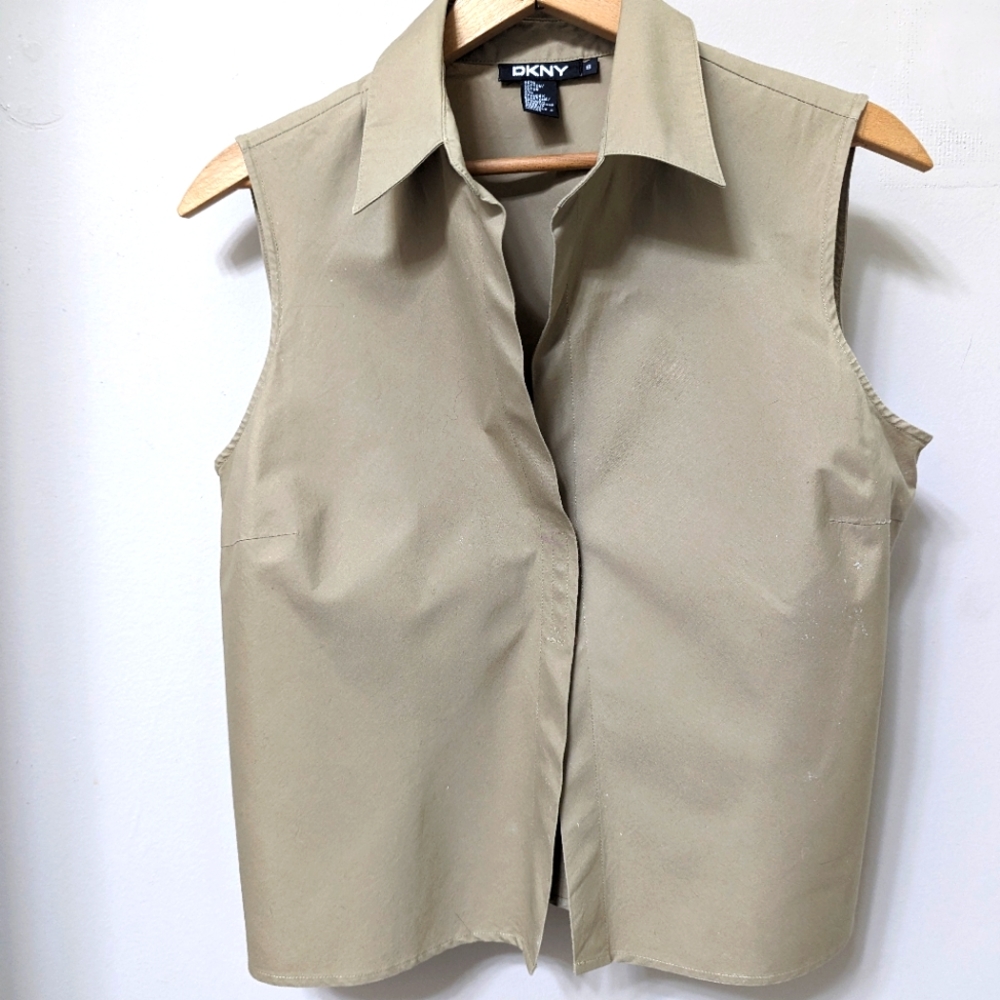 DKNY crop, sleeveless blouse